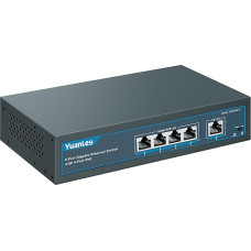YuanLey 5 Port Gigabit PoE Switch with 4 Port PoE, 802.3af/at 78W Built-in Power, Fanless, Unmanaged Plug & Play