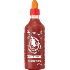 Flying Goose Sriracha Hot and Sweet Chilli Sauce, Orange Cap, Seasoning Sauce from Thailand, Pack of 1 (1 x 455 ml)