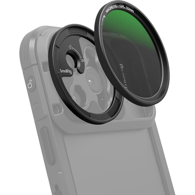SMALLRIG 52 mm magnetinis žiedinis poliarizacinis filtras su M tvirtinimo magnetinio filtro adapteriu, HD optinio stiklo žiedinių magnetinių CPL poliarizacinių filtrų rinkinys telefonui - 4388B