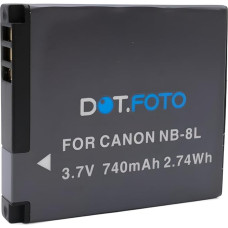 NB-8L Premium 3,7 V / 740 mAh akumuliatorius, skirtas 