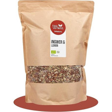 teeverliebt Organic Rooibos Mix Ginger & Lemon 1 kg I Loose Red Bush Tea in Finest Leaf Quality - Caffeine-Free I Fruity Fresh Tea Enjoyment I From Controlled Organic Cultivation I 1000 g