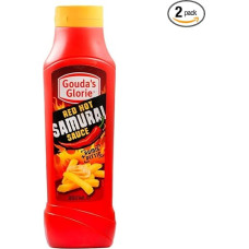 Gouda's Glorie Red Hot Samurai Sauce - 2 x 850 ml - Kreminis ir šiek tiek aštrus padažas, žinomas kaip Belgijos padažas, skirtas Nachos Burgers, Enchiladas, Tacos, Burritos, šiltas ir šaltas