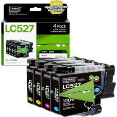 LC527 spausdintuvo kasetės suderinamos su Brother LC527 LC527VAL LC527XL kasetėmis, skirtomis Brother MFC-J4550DW MFC-J4350DW (4 vnt.)