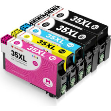 35 XL Printer Cartridges Compatible with Epson 35XL Multipack Cartridges for WorkForce Pro WF-4720 WF-4725 WF-4730 WF-4740 WF-4720DWF WF-4725DWF WF-4730DTWF WF-4740DTWF Ink Pack of 5 (2BK, C,