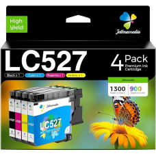 LC527 LC527VAL Spausdintuvo kasetės, suderinamos su Brother LC 527 daugiapakopėmis kasetėmis, skirtomis Brother MFC-J4350DW MFC-J4550DW (4 vnt., LC527BK LC527C LC527M LC527Y)