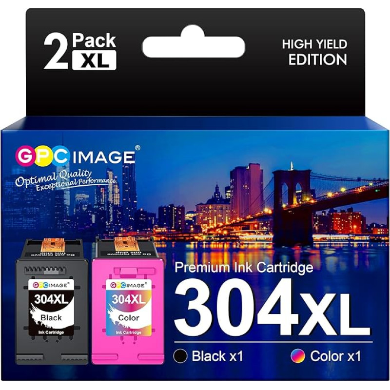 GPC IMAGE 304XL atkurtos kasetės, suderinamos su HP 304 spausdintuvo 304 XL kasetėmis, skirtomis 