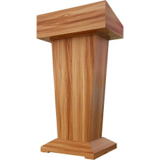 LUCEAE Wooden Podium, Minimalist Square Lectern, Pulpit for Churches, Welcome Table, Lecterns & Podiums, Portable Podium Desk with Storage Shelf, for Classroom, Seminar, Cafe, Wedding