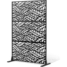 VEVOR Screen 120 x 50.8 x 183 cm, Outdoor Privacy Walls & Panels Freestanding Divider with Stand, Decorative Room Divider for Balcony, Patio, Indoor, Black