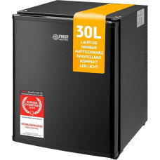 TZS First Austria - 30 l visiškai tylus mini šaldytuvas - mažas mini šaldytuvas su keičiamais durų vyriais ir vidiniu apšvietimu - mini baras stovyklavietei, biurui, miegamajam ir viešbučiui - matinės juodos spalvos