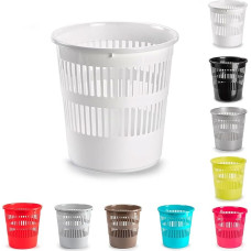 PLASTIFIC 10L apvali šiukšliadėžė su atviru dangčiu Virtuvė Biuras Plastikinė balta apvali šiukšliadėžė