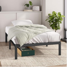 Zinus Elias Bed 80 x 190 cm - Bed Frame 36 cm with Under Bed Storage - Metal Platform Bed - Black