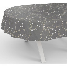 ANRO Elena Aliejinė staltiesė Plaunama sodo staltiesė Atspari vandeniui ovali 240 x 140 cm Nupjautas kraštas