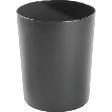 mDesign Apvali metalinė šiukšliadėžė, maža 4,8 l perdirbama šiukšliadėžė vonios kambariui, virtuvei, miegamajam, namų biurui - atspari nerūdijančiam plienui - Mirri kolekcija - juoda