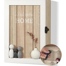 Medinė raktų spinta su džiovintomis gėlėmis Raktų spinta 6 raktų kabliukai Raktų stovas Sienų apdaila L įėjimui, prieškambariui, biurui Raktų laikiklis Raktų laikiklis