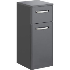 Pelipal Quickset 327 Bathroom Cabinet High Gloss Anthracite 30 cm Wide Base Cabinet with 1 Door, 1 Drawer and 1 Shelf