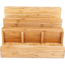 Įvairių prietaisų stovas, bambuko kelių prietaisų stovo laikiklis, įkrovimo stotelė, telefono planšetinio kompiuterio planšetinio kompiuterio organizatorius