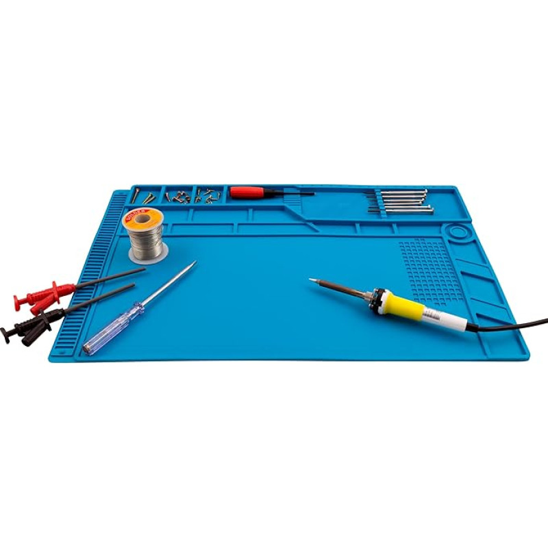 MC POWER ESD Silikoninis litavimo kilimėlis LM-18 Didelis lankstus litavimo padas 55 x 35 cm Suvirinimo remonto kilimėlis Atsparus karščiui iki 500 °C Antistatinis, nuvalomas ir suvyniojamas