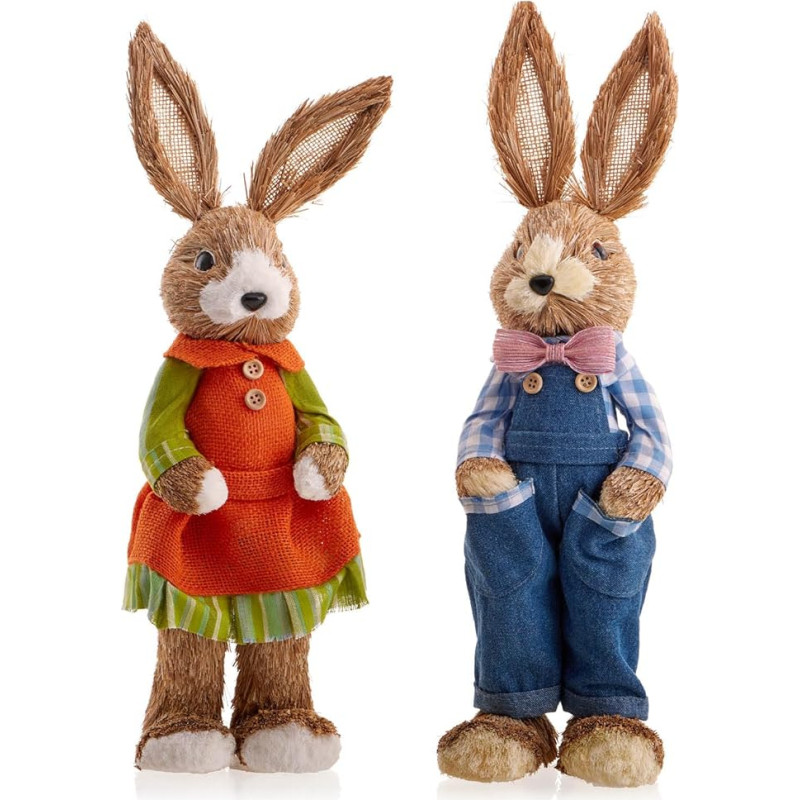 com-four® Premium Easter Bunny Figures for Easter, Easter Decoration, Decorative Stand, Decoration, Decorative Figures, Decorative Easter Bunny, Easter Egg