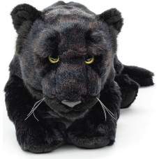 Uni-Toys - Black Panther, Lying Down - 44 cm (Length) - Plush Wild Animal - Plush Toy, Cuddly Toy