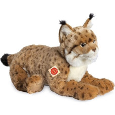 Teddy Hermann 90467 Luchs liegend 45 cm, Kuscheltier, Plüschtier mit recycelter Füllung