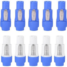 FutureHight 10Pcs/Lot Nac3Fca Speakon Plug 3 Pin Powercon Plug 20A 250V AC Power Connector Blue and White