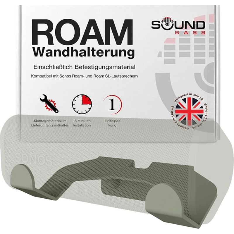 Sound bass Roam Wall Mount Compatible with Sonos Roam / Roam SL - Includes Mounting Kit - Designed in the UK (Green)