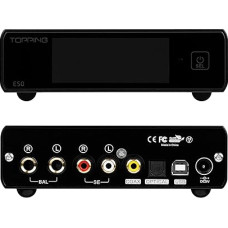 Topping E50 Mini HiFi DAC ES9068AS DSD512 PCM768kHz USB DAC USB/Coax/Opt Inputs RCA/TRS Outputs Decoder for Home Cinema Game Music Black