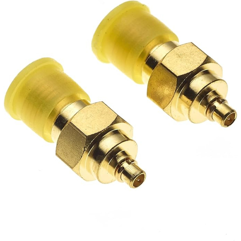 Keple MMCX Male to SMA Female Adapter, 2 Pack - 50 Ohm SMA Adapter with Gold Plated Housing for Antennas, CCTV and RF Communication, Male to Female, Straight Adapter