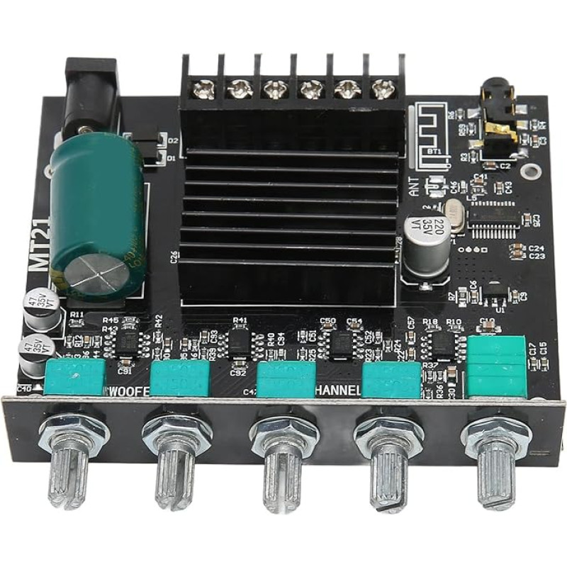 Goshyda Digital Stereo Amplifier Board, ZK‑MT21 Bluetooth 2.1 Channel DC 12-24V HiFi DIY Audio Power Amplifier Module for 15‑100W 4‑8Ω Speaker