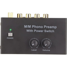 Phono Preamp MM Turntable Stereo Audio HiFi Turntable Preamp with Power Switch with DC 12V Adapter