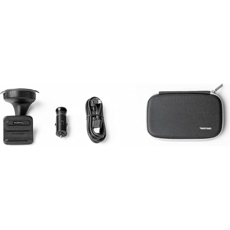 TomTom CLICK AND DRIVE WINDSCREEN MOUNT INCLUDES USB CAR CHARGER & CABLE & CLASSIC PROTECTIVE CARRY CASE FOR ALL 6