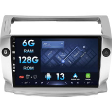 9 Inch Car Radio Stereo GPS Navigation for Citroen C4/C-Triomphe/C-Quatre 2004-2009 Android 12.0 DSP + Carplay - 6G RAM + 128G ROM - Supports WiFi DAB/GPS/DAB/BT5.0