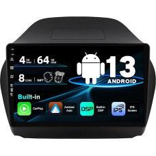 SXAUTO Car Radio Android 12 Fits Hyundai IX35 (2010-2017) - Built-in Carplay/Android Car/DSP - Camera Mic Free - [4G + 64G] - 10.1 Inch 2 DIN - Supports DAB Steering Wheel Control 4G WiFi BT