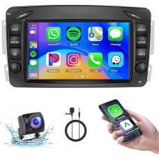 Hodozzy Carplay Car Radio for Mercedes Benz W168 W203 CLK C209/W209 SLK/W170 W463 Viano Vito Vaneo with Navi/WiFi, 7 Inch Mercedes Benz Car Radio Bluetooth with Android Car/EQ/FM/RDS/SWC/USB