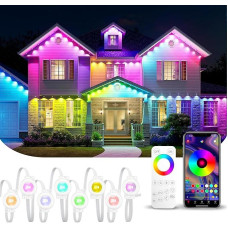 60 m Permanent Outdoor Lighting, RGBIC LED Fairy Lights, Christmas Lighting, Outdoor App and Remote Control, 250 Scene Modes, Music Sync + Timer, IP67 Waterproof for Christmas Decoration, Roof, Garden