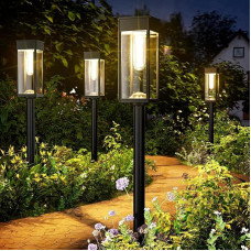 Solar Lights for Outdoor Garden, Solar Lights Garden, 6 Pieces, IP65 Waterproof, Solar Garden Lights with Longer Working Time, Extremely Bright Solar Lights for Outdoors, Patio, Outdoor, Warm White