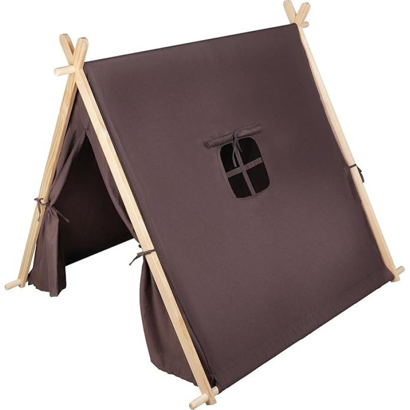 small foot Play Tent Taupe, Modern Indoor Tent with Spacious Interior and Window, for Children from 2 Years, 12552