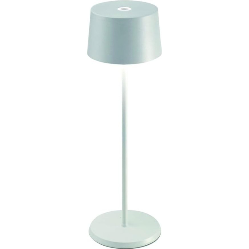 Zafferano, Olivia Pro Lampe, Tragbare und Wiederaufladbare Tischlampe mit Touch Control, Geeignet für Wohnzimmer und Außenbereich, Dimmer, 2700-3000 K, Höhe 35 cm, Farbe Weiß