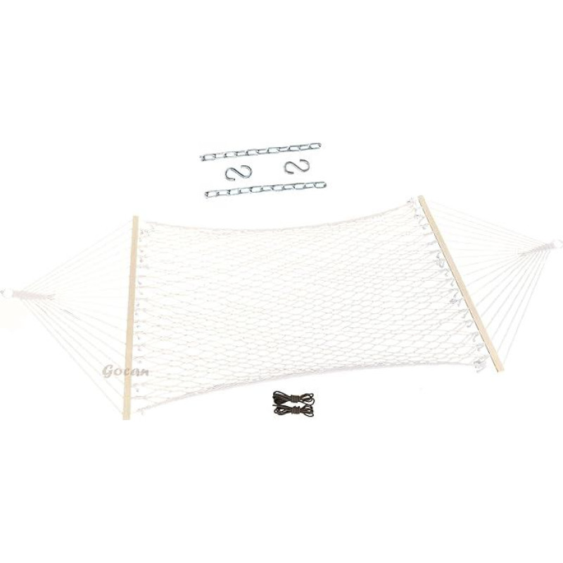 Akių hamakas, medvilninės virvės hamakai su grandinės kabliu, medžio diržai tinka stovėti nuo 9 colių iki 15 colių lauko kiemui