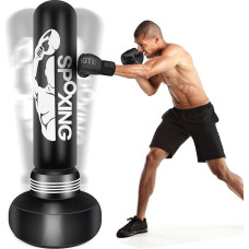 Heavy Punch Bags for Adults 175 cm Freestanding Punch Bag with Stand for Men Training MMA Muay Thai Fitness Ideal Standing Inflatable Kickboxing Bag