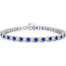 Deimantiniai skanėstai 925 prabos sidabro teniso apyrankės moterims ir merginoms, sidabrinė apyrankė su spindinčiais baltais ir spalvotais cirkonio akmenimis, sidabro papuošalų dovanos moterims