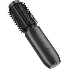 Belaidis garbanojimo šepetys, mini 3-in-1 karšto oro šepetys su 4 temperatūros lygiais, šildoma garbanojimo geležtė kelionėms ir kelioniniams tiesintuvams, 7000 mAh USB įkraunamas garbanojimo šepetys (juodas)