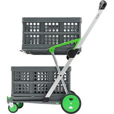 CLAX® The Innovative Shopping Trolley with 2 Folding Boxes Green