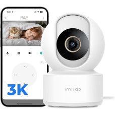 IMILAB C22 Cámara de Interior - FHD 2.5K Cámara de Seguridad WiFi 2.4G Con conexión de enchufe para monitor de be/mascotas Con aplicación para teléfono, cámara para mascotas Blanc