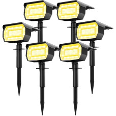 LOTMOS Solar Spotlight for Outdoor Garden [Pack of 6 / 72LED] Solar Lights for Outdoor Garden 3000 K Warm White LED Solar Spotlight Outdoor, Waterproof Solar Garden Lights for Outdoor Solar Lights for Path Yard Garage