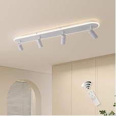 GEADI modernus lubų šviestuvas 110 cm, 58 W LED lubų šviestuvas su galimybe reguliuoti apšvietimą, 4 žibintų reguliuojami lubų šviestuvai, baltas svetainės šviestuvas luboms, ilgas lubų prožektorius prieškambariui, miegamajam, valgomajam stalui, virtuvei