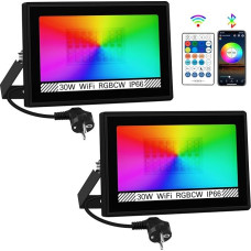 LED lauko prožektorius RGB, T-SUNUS 30 W RGB prožektoriaus prožektorius lauko WiFi 