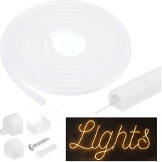 PATIKIL LED difuzoriaus kanalas 5 m 10 mm LED silikono kanalų sistema su dangteliu galiniais dangteliais, skirta LED juostelės šviesos montavimui LED kanalas