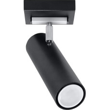 SOLLUX lighting Direzione LED lubų šviestuvas vidaus 1 liepsna - šviestuvas su 1 kilnojamu gaubtu - lubų apšvietimo lempa Gyvenamasis kambarys Valgomasis stalas Miegamasis LED plienas, juodos spalvos 00 x 00 x 00 cm