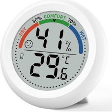 Digital Thermometer and Hygrometer for Home - Precise Monitoring of Room Temperature and Humidity with Comfort Indicator and Face Icon, Large Display for Greenhouse, Baby Room, Humidor